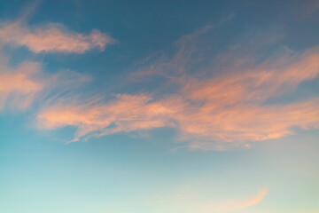 Colorful morning sky and clouds backdrop,Beautiful Vivid sky painted by the sun leaving bright...