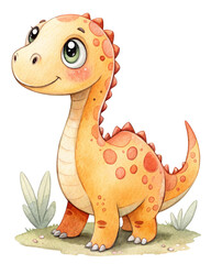 Cute Watercolor Dinosaur 