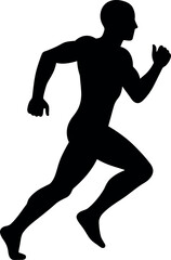 Silhouette runner dynamic athletic motion