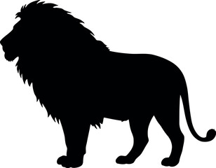 Majestic lion silhouette powerful king of beasts