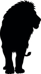Majestic lion silhouette powerful king of the jungle