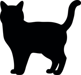 Black cat silhouette standing