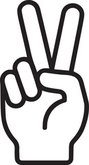 Obraz premium A Symbol of Peace Two Fingers Raised Hand Gesture Line Art Expression of Solidarity, Harmony and Unity