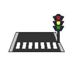 zebra cross street pixel art