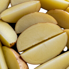 Sliced Raw Potato Wedges Illustration on Transparent Background