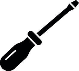 Black screwdriver icon handyman tool diy repair symbol
