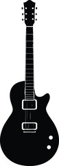 Obraz premium black silhouette a guitar full body on white backg.eps