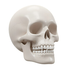 Obraz premium Realistic 3D Render of Human Skull on Transparent Background