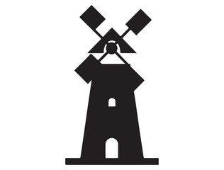 Fototapeta premium WINDMILL SILHOUETTE