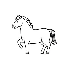 Obraz premium Horse standing profile black outline animal mammal