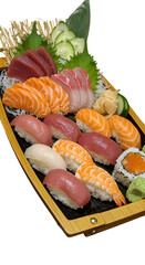 Sushi Dish Illustration Featuring Various Sushi Types With Transparent Background