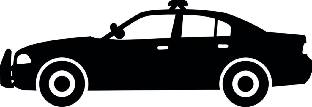 black police car side view clip art preview