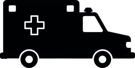 Ambulance icon medical emergency vehicle silhouette