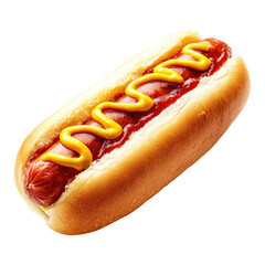 Hot Dog With Yellow Mustard,  isolated on white background
