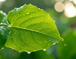 leaf with water drops