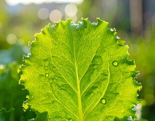 leaf with water drops