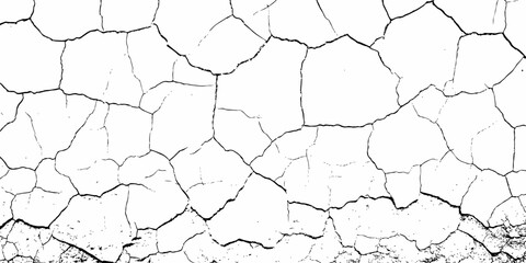 digital wall grunge and dust pattern surface Cracked white wall texture design element white background.
