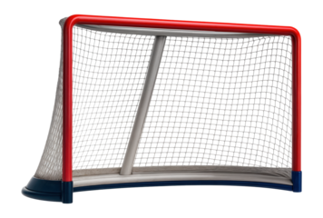 Aluminum hockey goal with white netting for ice rink use