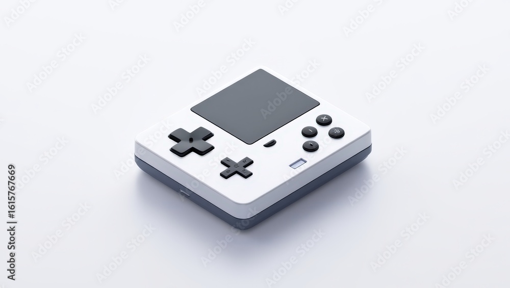 Aufkleber top down view of a white handheld gaming device on a white background displaying a sleek design and 