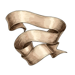 Vintage Ribbon Illustration Isolated On Transparent Background