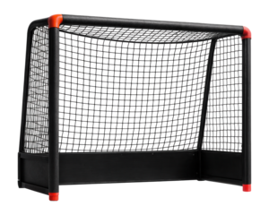 Mini field hockey goal with weather-resistant net for outdoor training