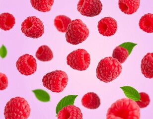 seamless pattern with raspberries