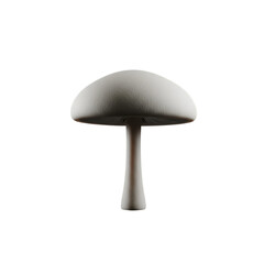 Single White Mushroom Isolated on Transparent Background 3D Rendered Illustration