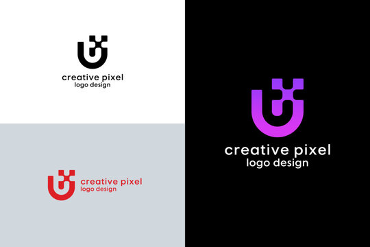 Modern U letter logo design template