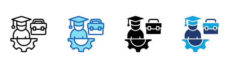 Work Experience icon Multi Style Vector Illustration