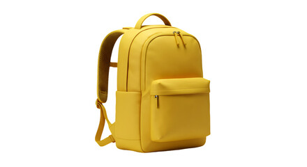 Yellow Backpack Illustration Isolated on Transparent Black Background