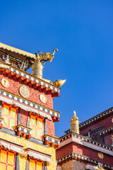 The landscape of Songzanlin Monastery in Shangri-La, Yunnan