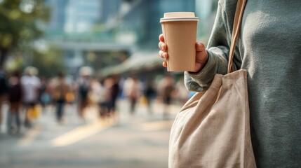 A woman holding a cup of coffee