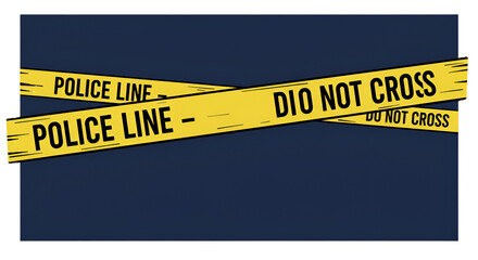 Yellow Police Line Tape Abstract Illustration On Dark Background