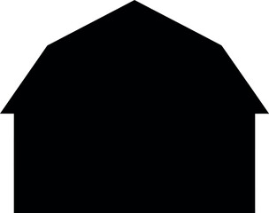 Black barn silhouette icon © Taslima
