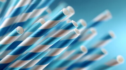 Close-up of many paper drinking straws.