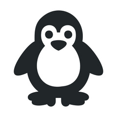 Cute penguin icon with simplistic design