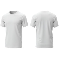 White T-Shirt Mockup Front and Back Isolated Template 3D Illustration