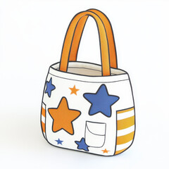 Colorful tote bag adorned with patriotic stars and stripes. vibrant design evokes cheerful and festive feeling