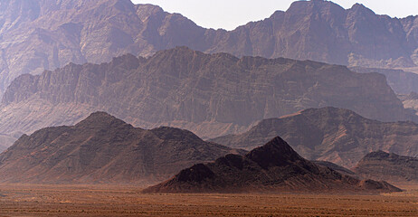 Layered Mountain Ridges in a Desert Landscape