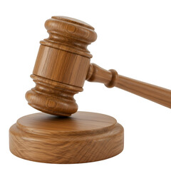 Wooden Gavel Illustration On Isolated Transparent Background Law Justice Symbol