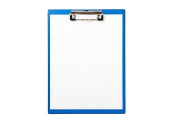 Blank Blue Clipboard with White Paper; Professional, Clean, Corporate Style transparent background