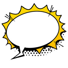 Yellow Speech Bubble Illustration Isolated on Transparent Background Design