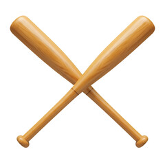 Wooden Crossed Baseball Bats Illustration On Transparent Background