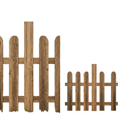 Wooden Fence Illustration Isolated On Transparent Background