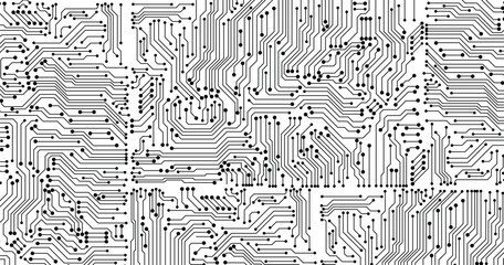 Circuit board vector background. Electronic computer hardware technology.