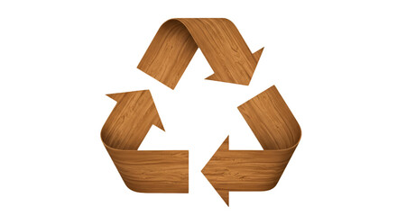 Wooden Recycle Symbol Illustration With Transparent Background