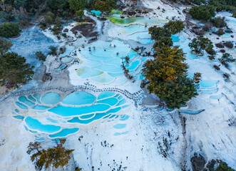 Aerial view of Baishuitai in Shangri-La, Yunnan