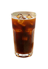 Transparent Iced Cola Drink Illustration On Black Background
