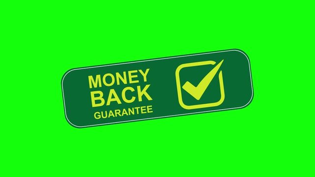 Money Back Guarantee Animated Label for Purchase Refunds