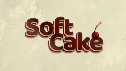 Sandwich Softcake with Cherry 3D Text Style